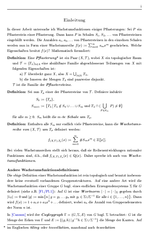 Seite i der Diplomarbeit