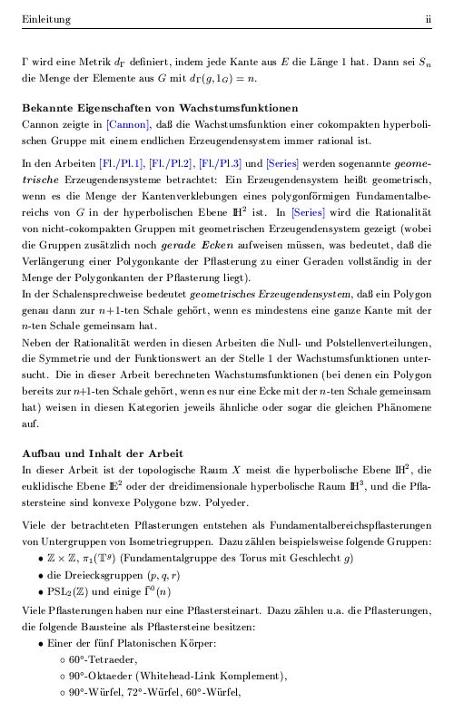 Seite ii der Diplomarbeit